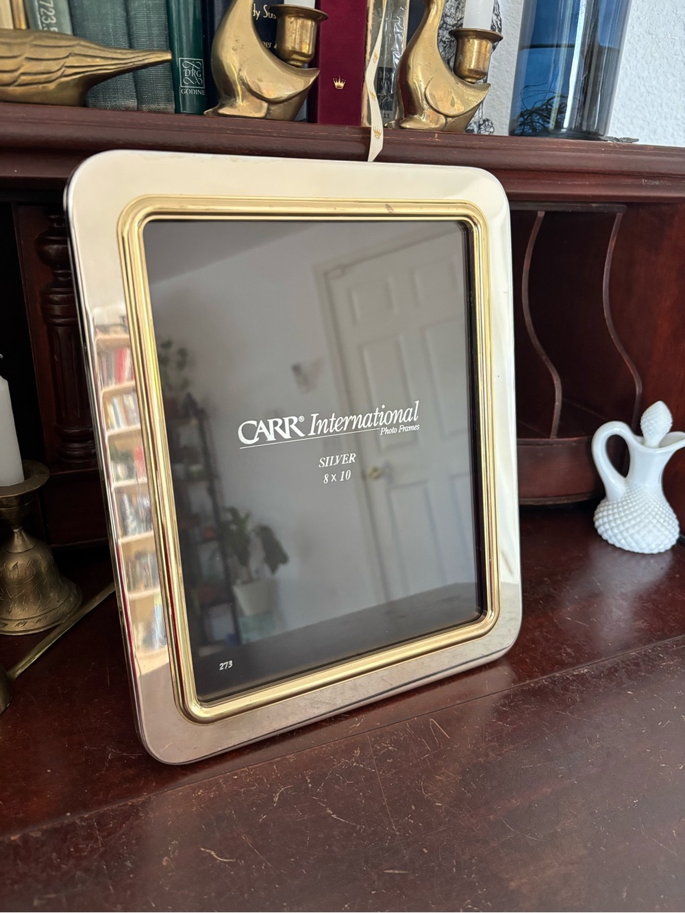 Carr international 8x10 Silver Plated Frame Gold Accent Art
Deco Easel